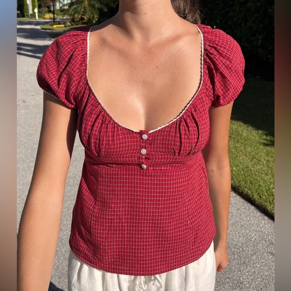 Brandy Melville BLAIR PLAID TOP - Picture 1 of 5